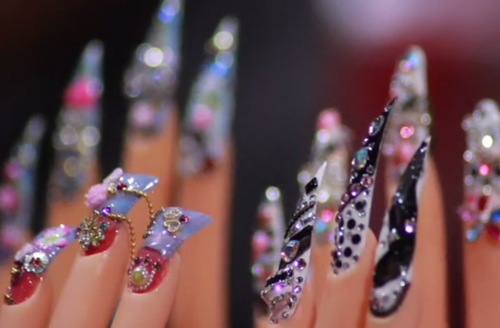 Bling acrylic nails  