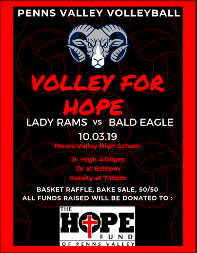 Volley for Hope, Thursday October 3rd!