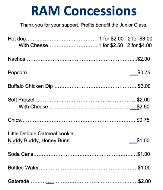 PV Concession Stands