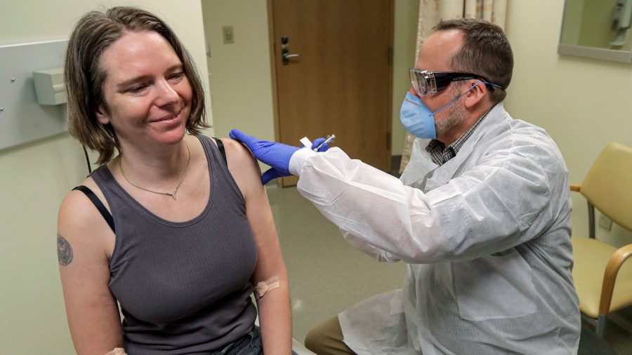 Getting the COVID-19 vaccine.